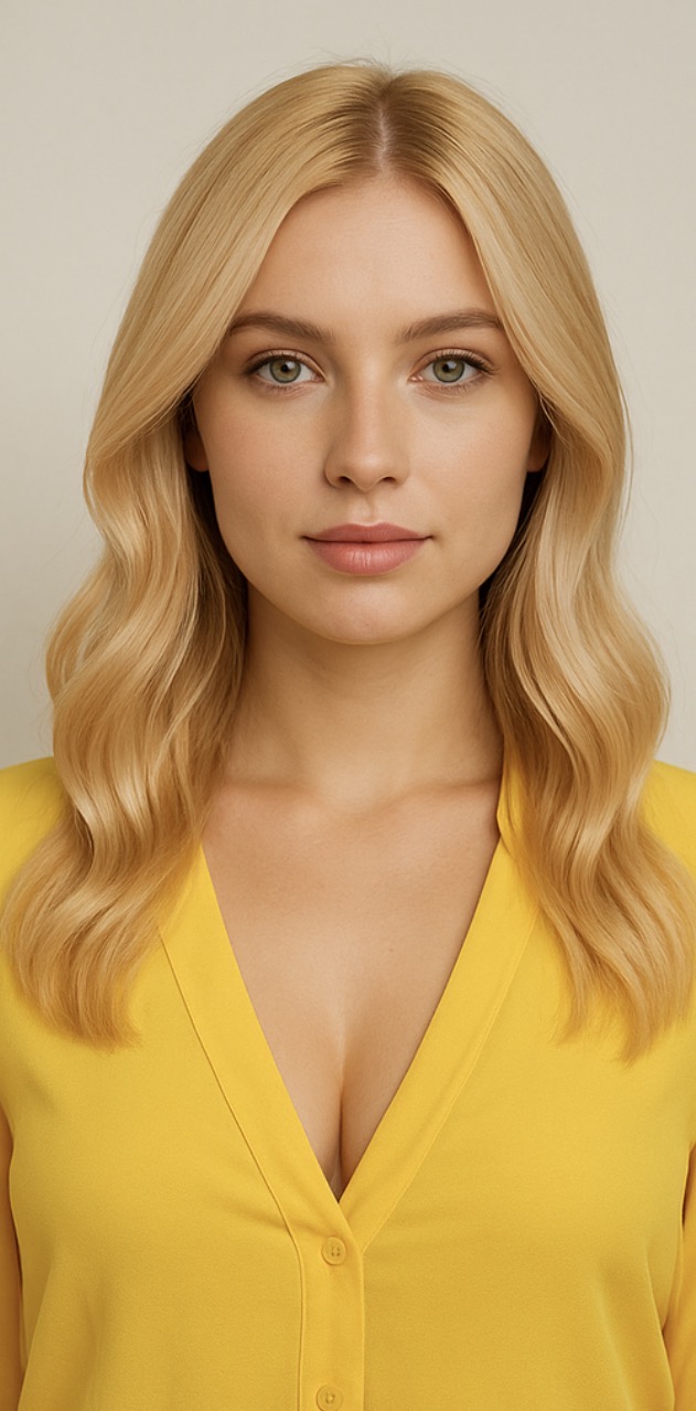 Blond froid glossy - Après